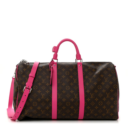 Louis Vuitton Monogram Macassar Keepall Bandouliere 50 Fuchsia 1 of 10