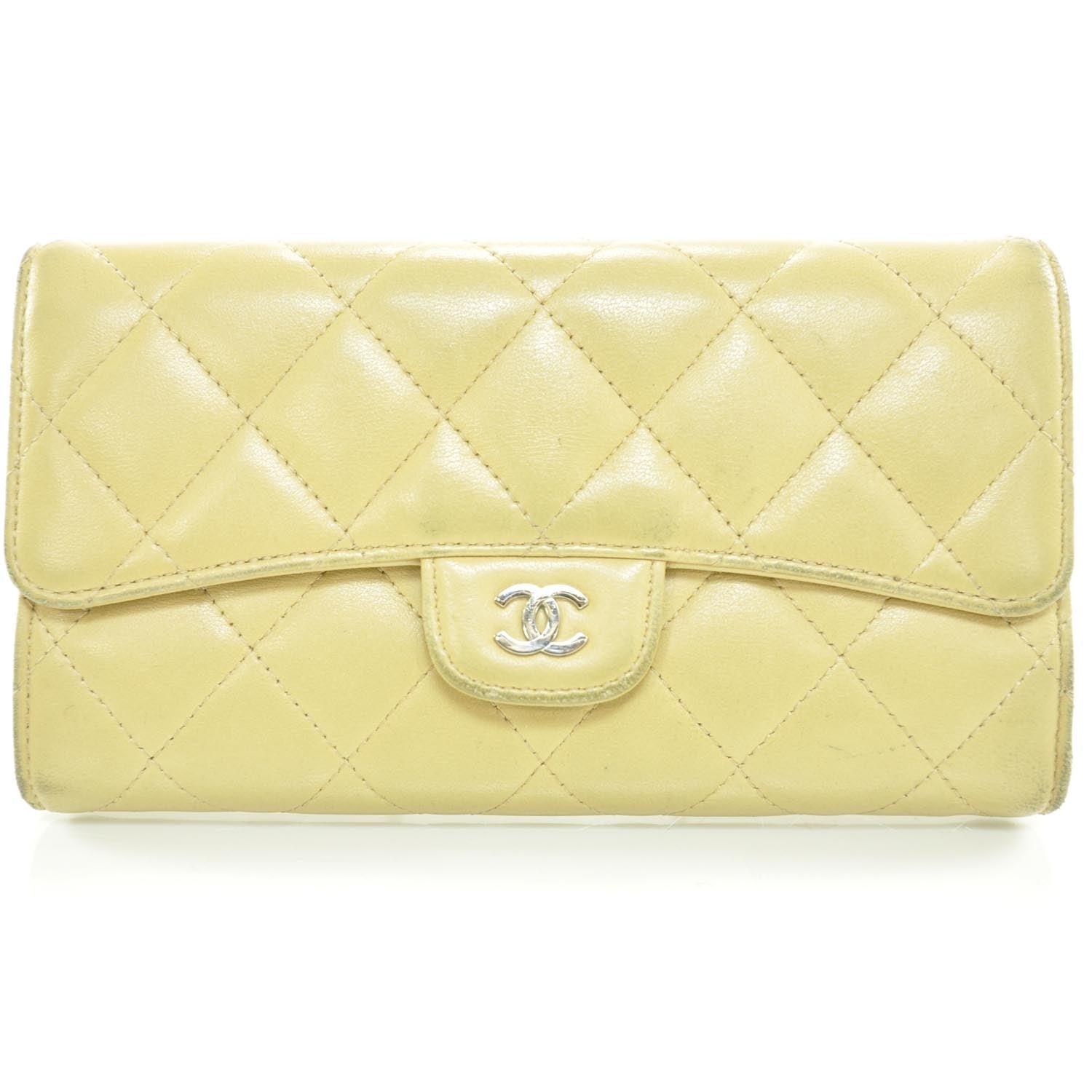 Chanel Lambskin Quilted Large Flap Wallet Beige 1 of 11