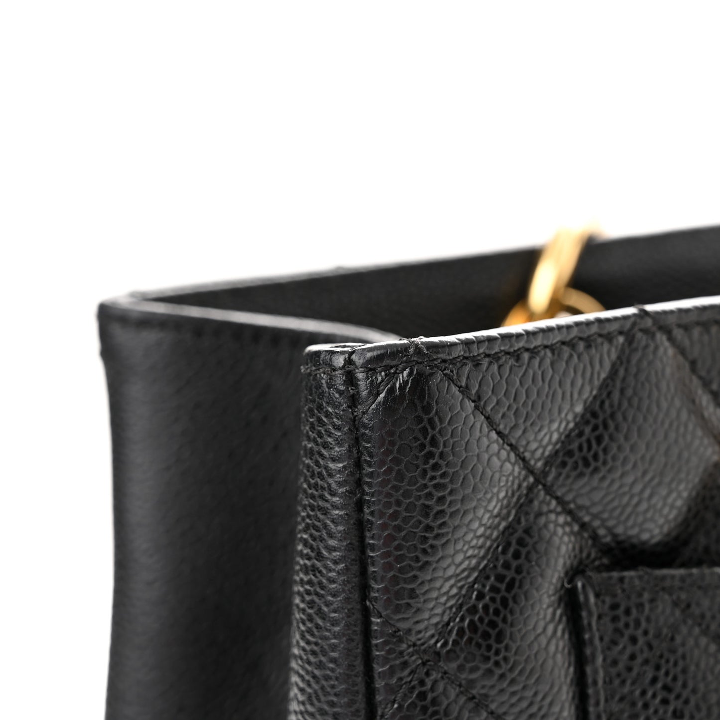 Caviar Quilted Grand Shopping Tote GST Black