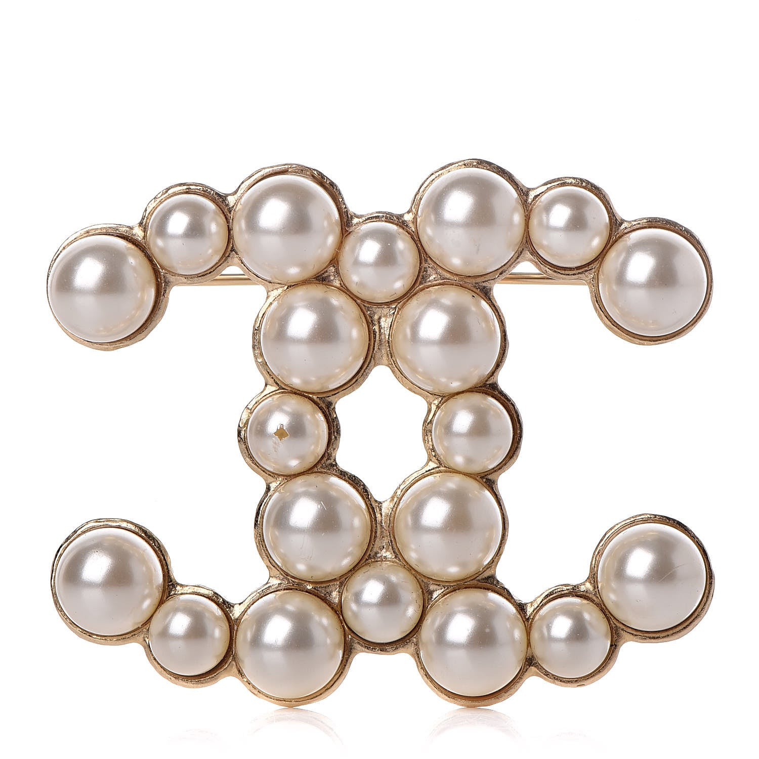 Chanel Pearl CC Brooch Gold 1 of 6