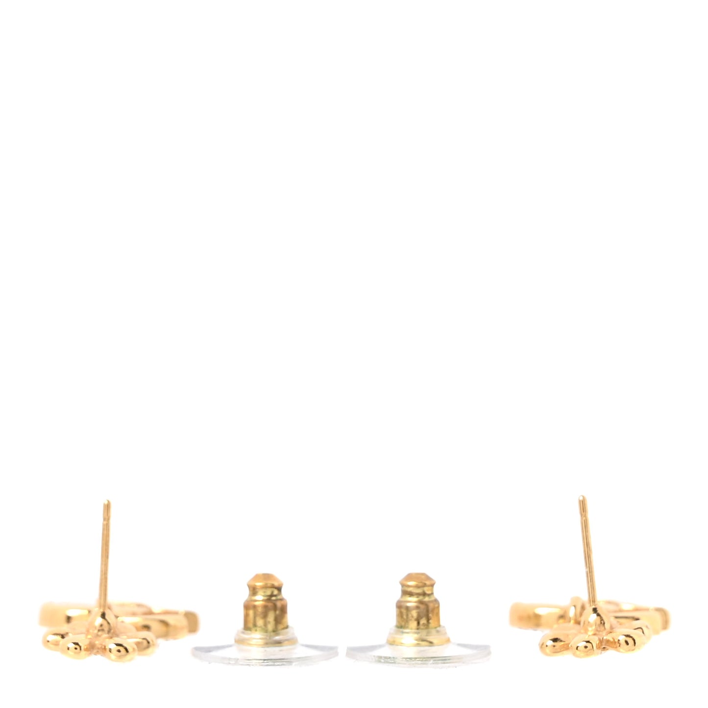 Crystal CC Flower Drop Earrings Gold