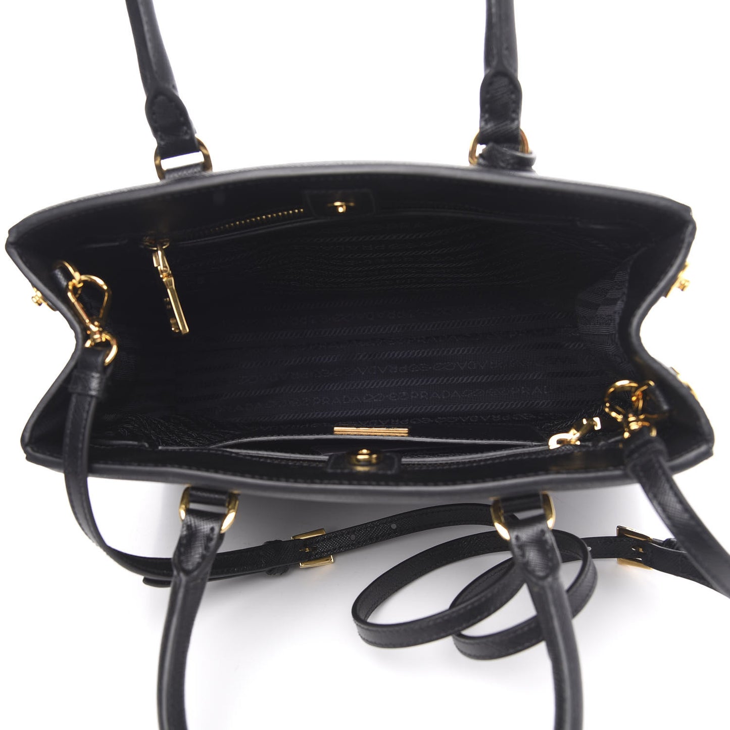 Saffiano Lux Small Parabole Tote Black