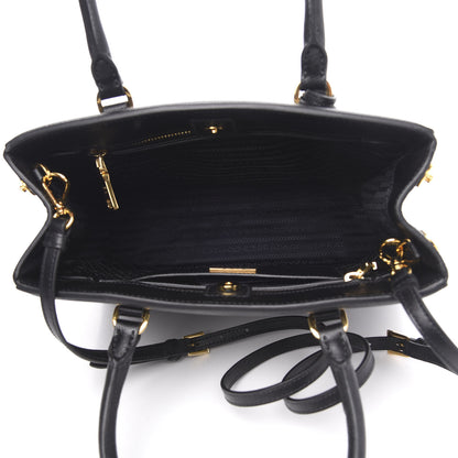 Prada Saffiano Lux Small Parabole Tote Black 5 of 9
