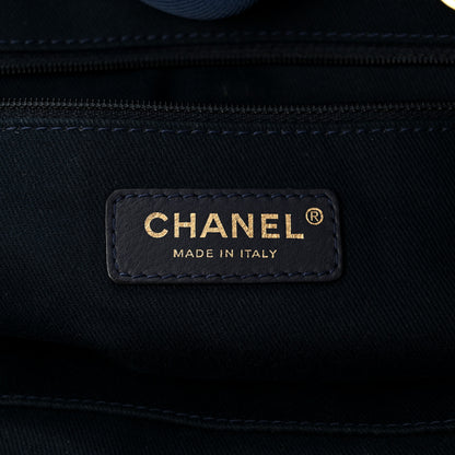 Chanel Woven Straw Raffia Small Deauville Tote Blue 6 of 15