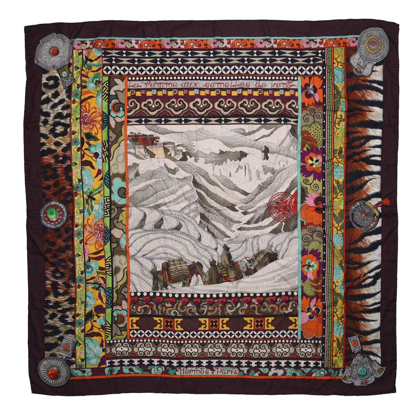 Cashmere Silk La Femme Aux Semelles de Vent Shawl 140