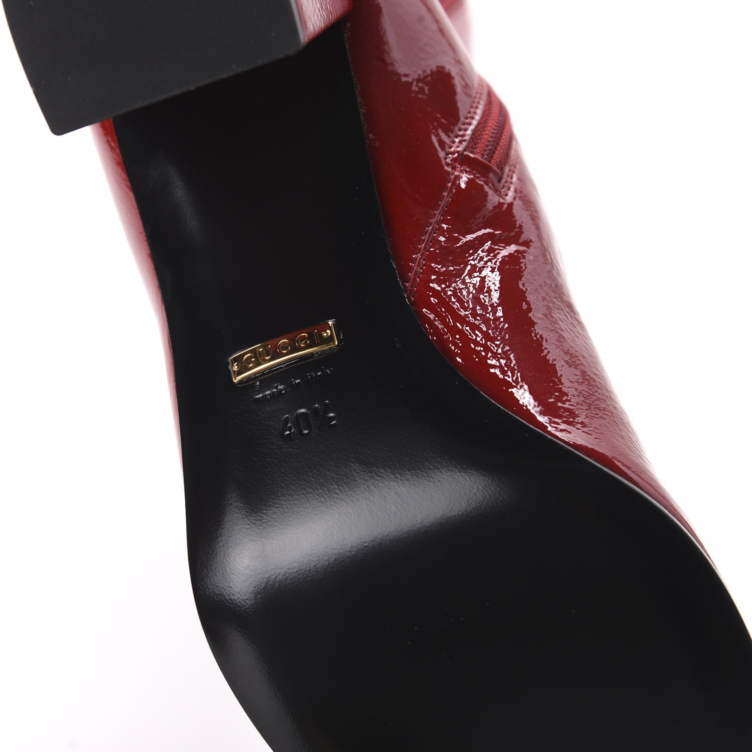 Gucci Naplack Patent Printyl Zip Boots 40.5 Hibiscus Red 6 of 8
