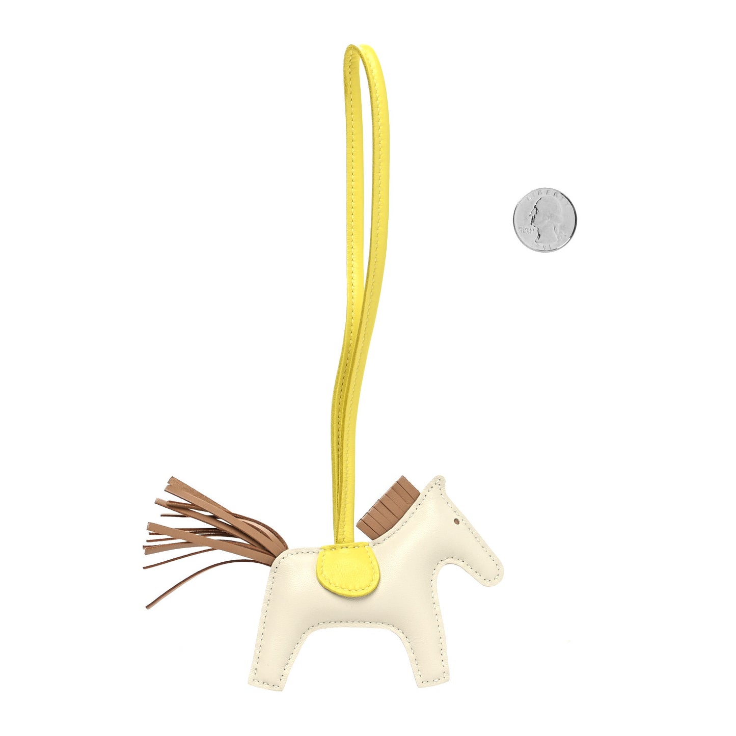 Milo Lambskin Grigri Rodeo Horse Bag Charm PM Craie Chai Lime