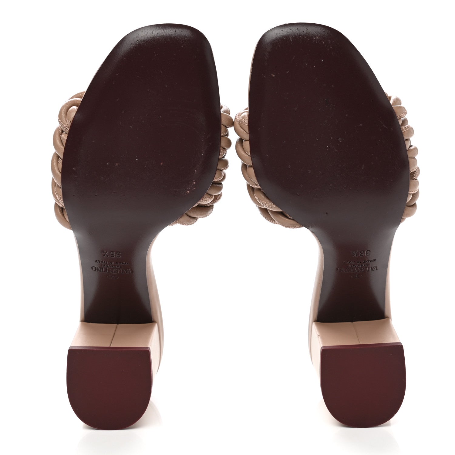 Valentino Garavani Nappa Rope 60mm Slide Sandals 38.5 Rose Cannelle 5 of 10