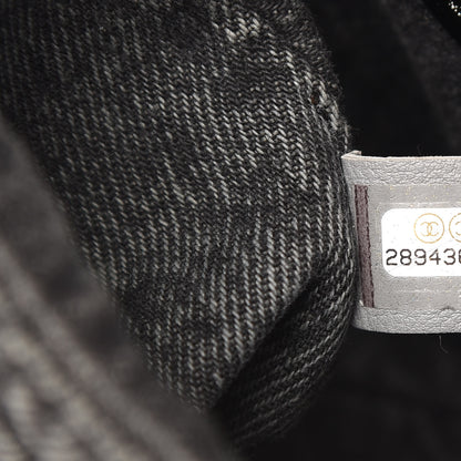Chanel Washed Denim Quilted Small Denimpression Flap Grey Black 6 of 10