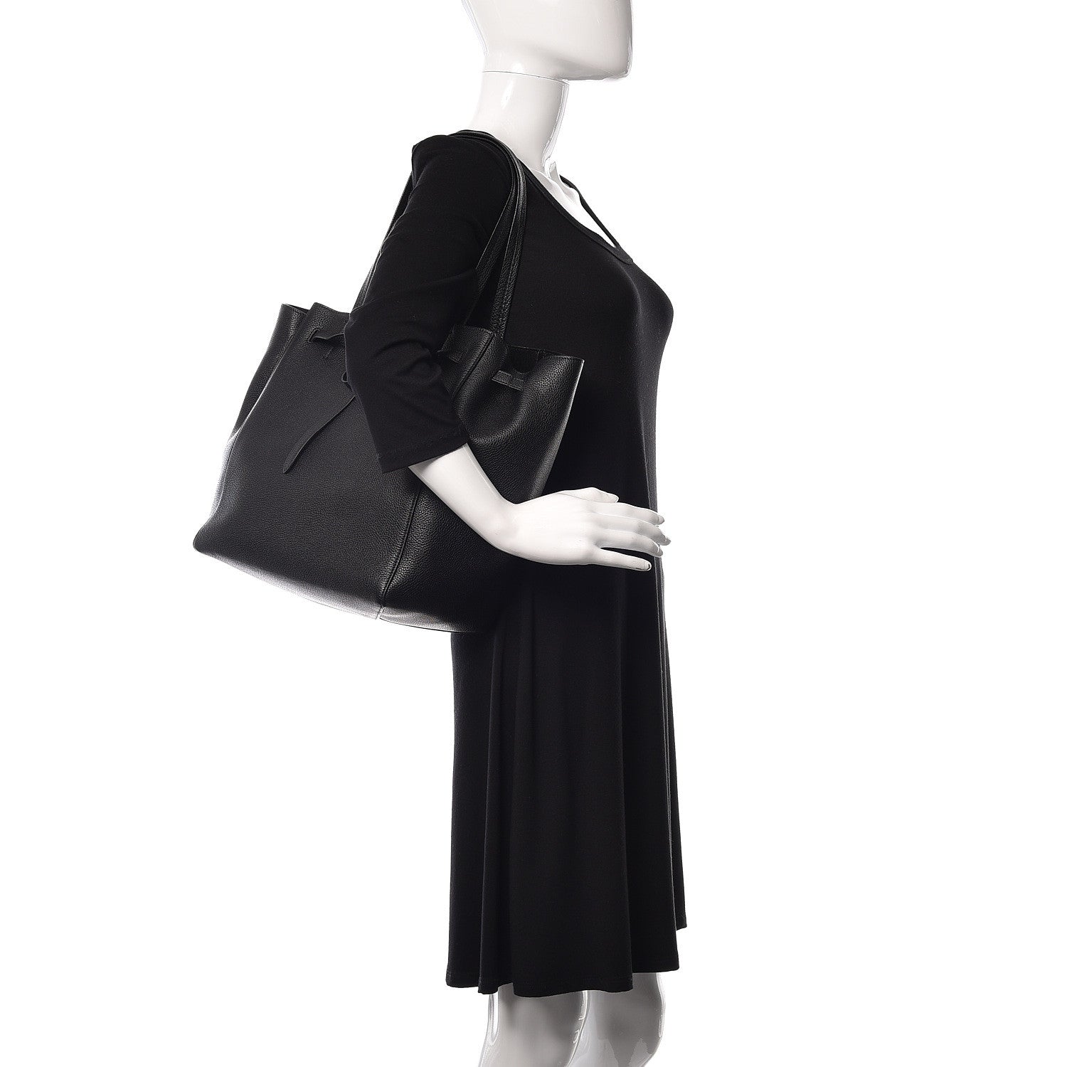 Celine Soft Grained Calfskin Small Belt Cabas Phantom Black 2 of 10
