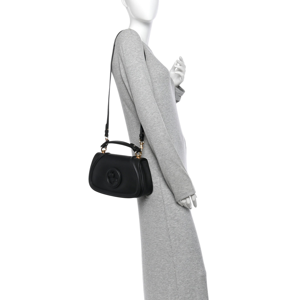 Gucci Roxy Calfskin Medium Blondie Top Handle Bag Black 2 of 10