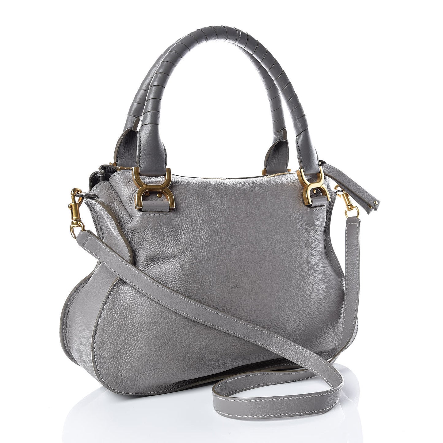 Calfskin Medium Marcie Satchel Cashmere Grey