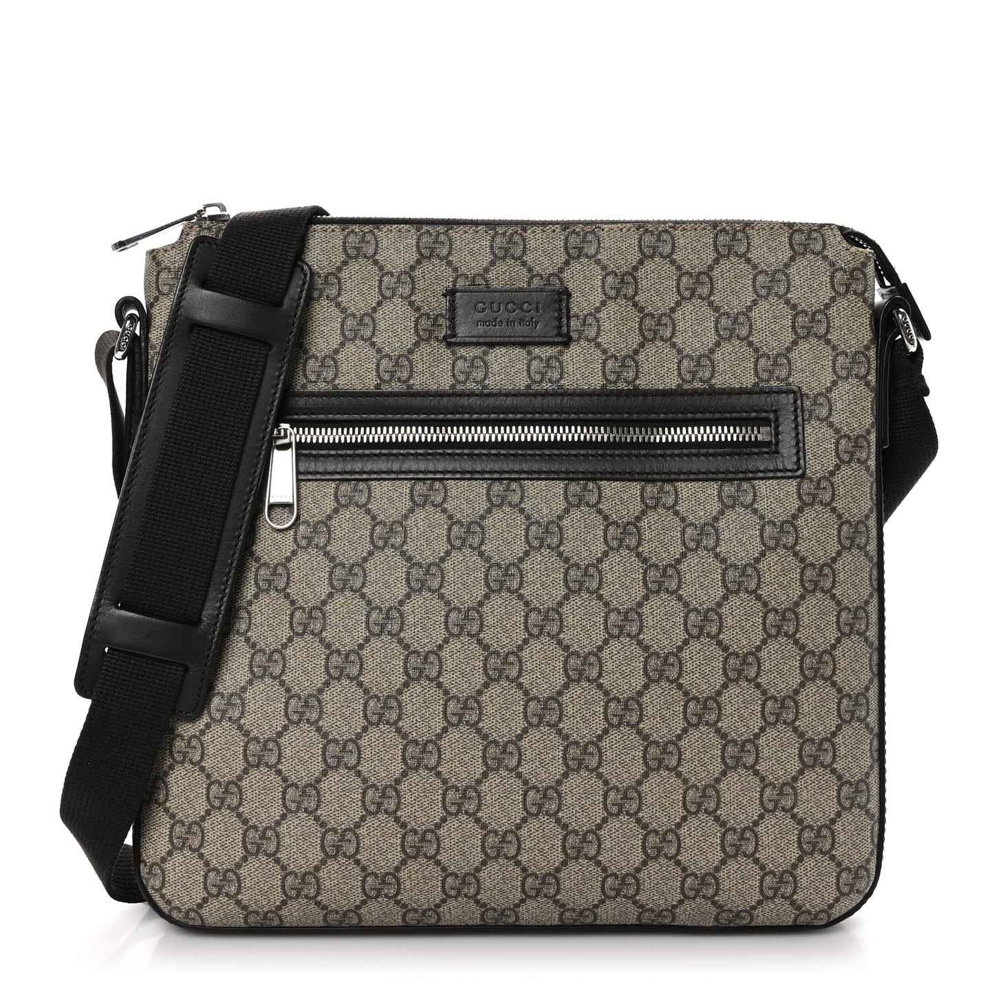 GG Supreme Monogram Medium Flat Messenger Bag Beige Brown