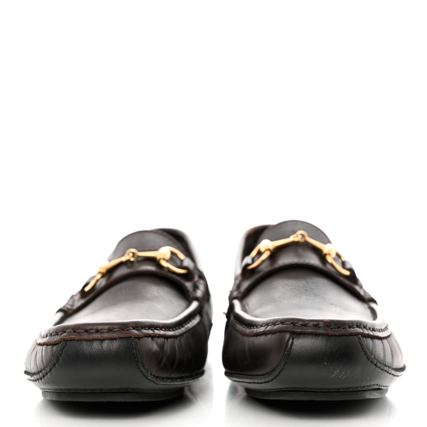 Calfskin Horsebit Mens Driver Loafers 7.5 Brown