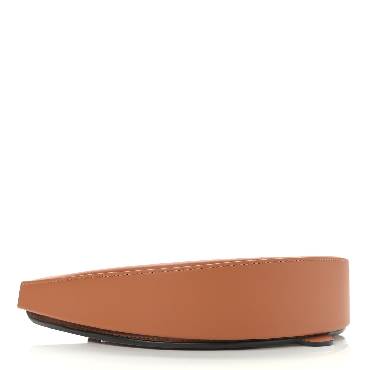 Buffed Calfskin Logo Embossed Small Heel Pouch Tan