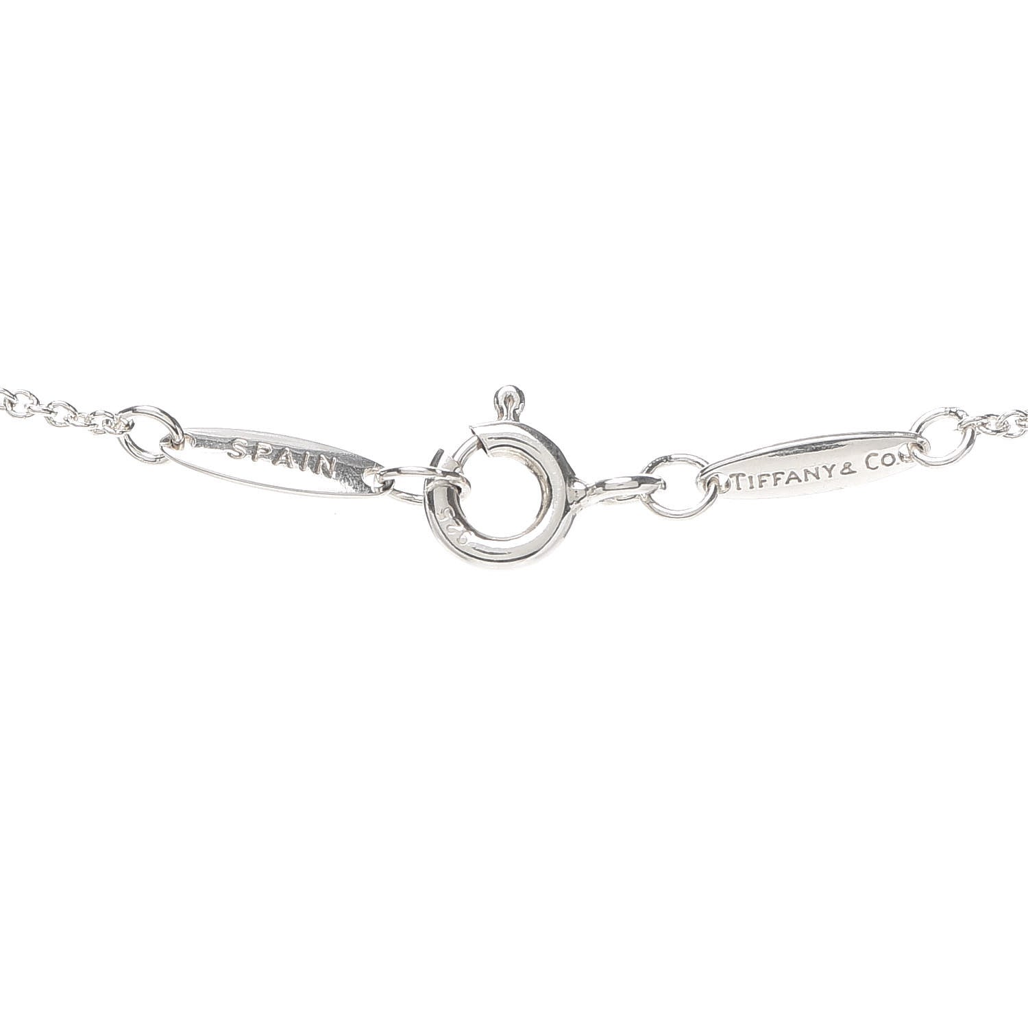 Tiffany Sterling Silver Diamond .03ct Elsa Peretti Diamonds by the Yard Pendant Necklace 4 of 5