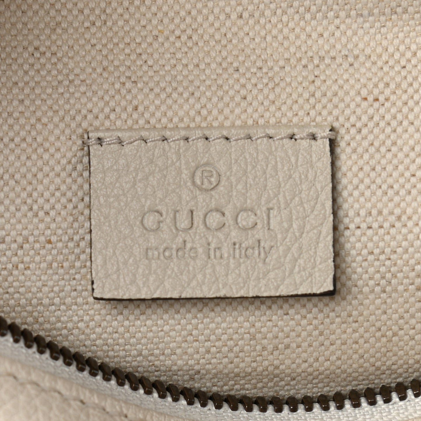 Grained Calfskin Logo Belt Bag White