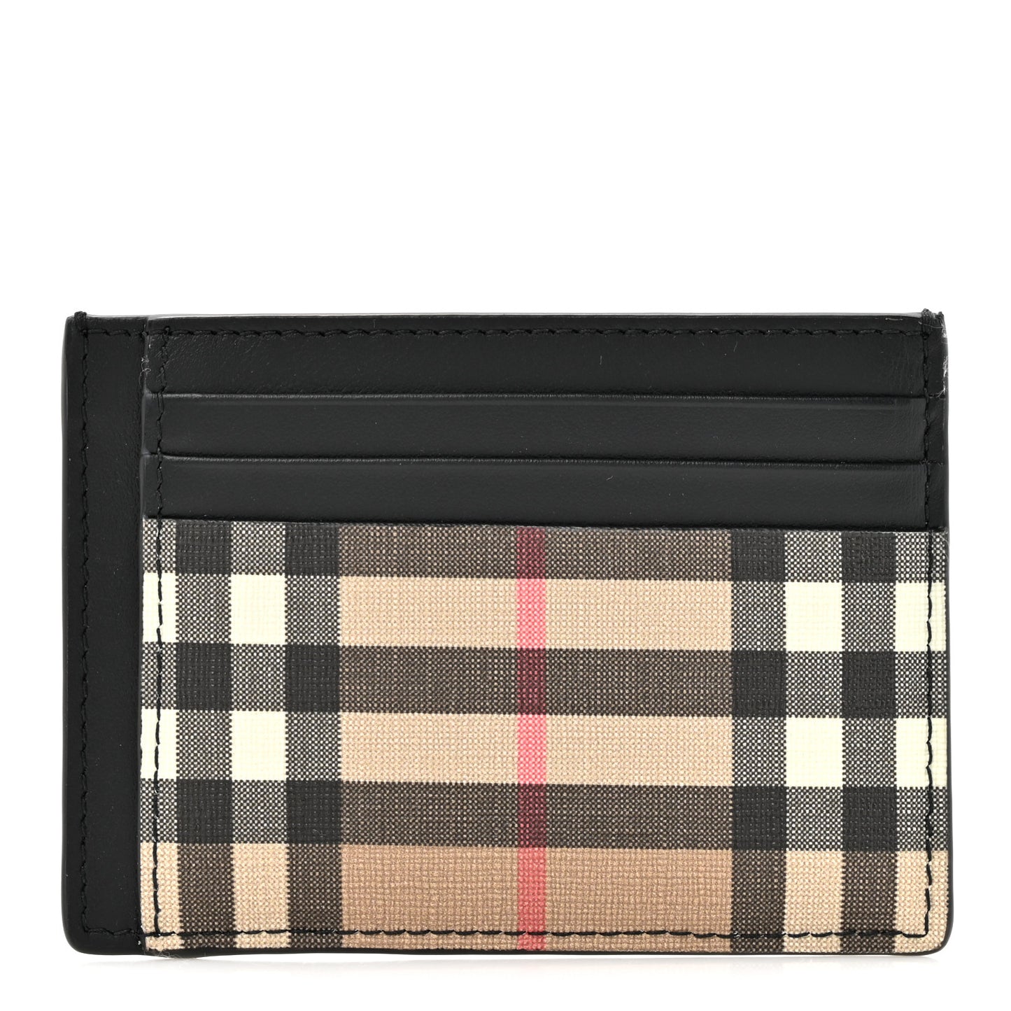 Vintage Check Money Clip Card Case Archive Beige Black