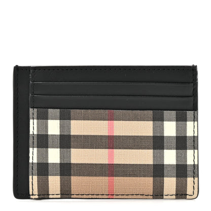 Burberry Vintage Check Money Clip Card Case Archive Beige Black 1 of 8