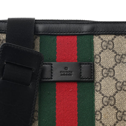 Gucci GG Supreme Monogram Web Messenger Bag Black 8 of 12