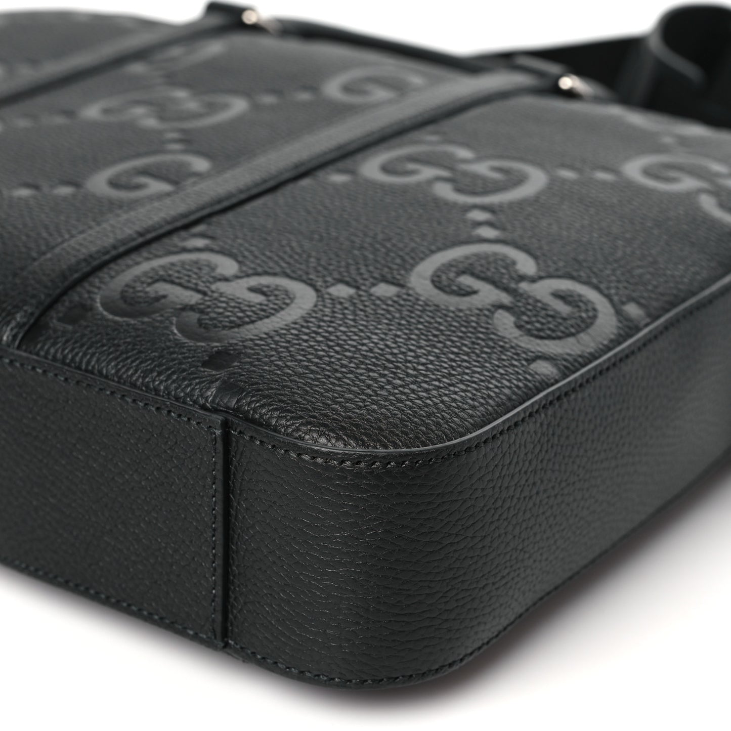 Piuma Calfskin Jumbo GG Embossed Briefcase Black