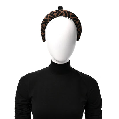 Fendi Wool Cashmere FF Logo Headband Tobacco 2 of 5
