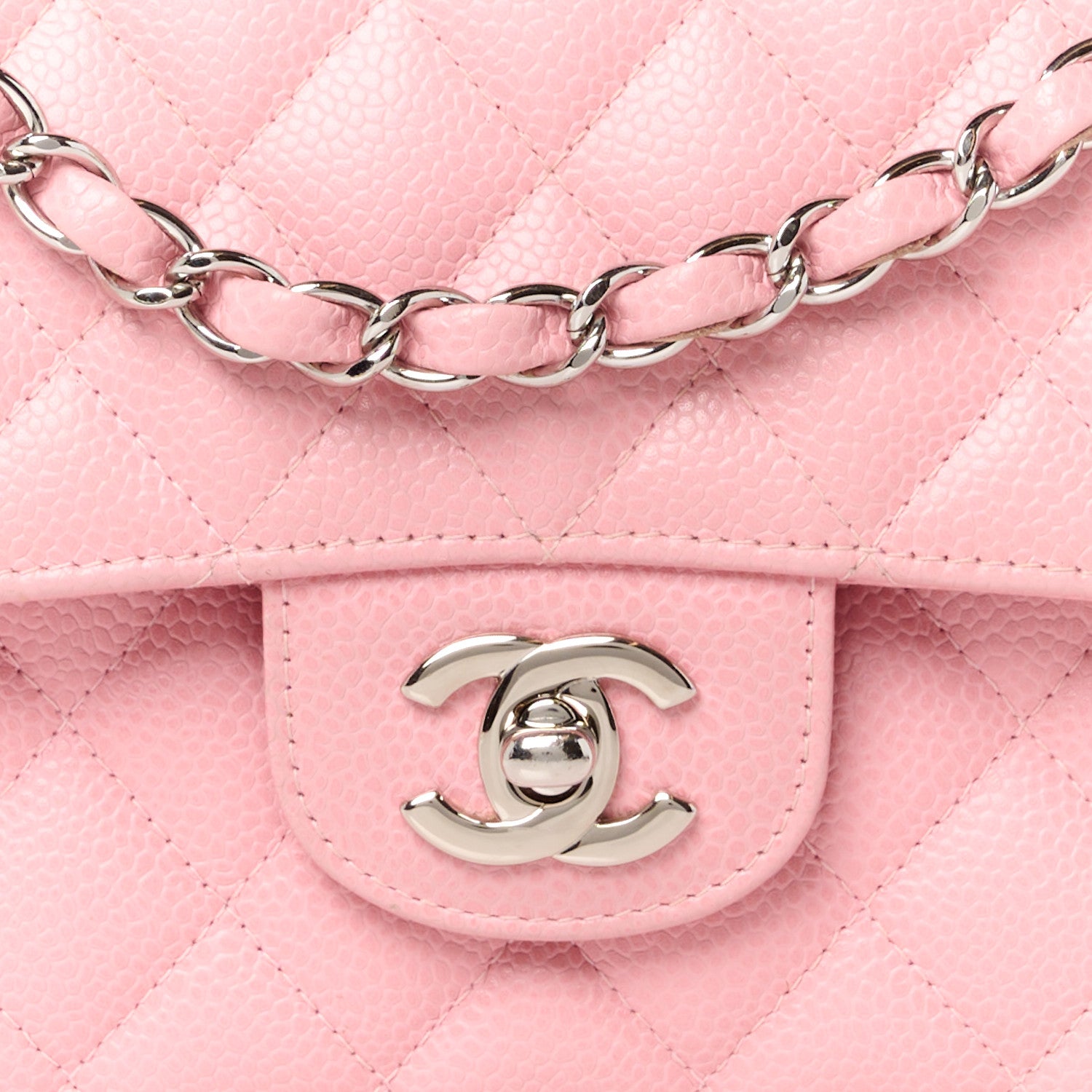 Chanel Caviar Quilted Medium Double Flap Light Pink 9 of 12