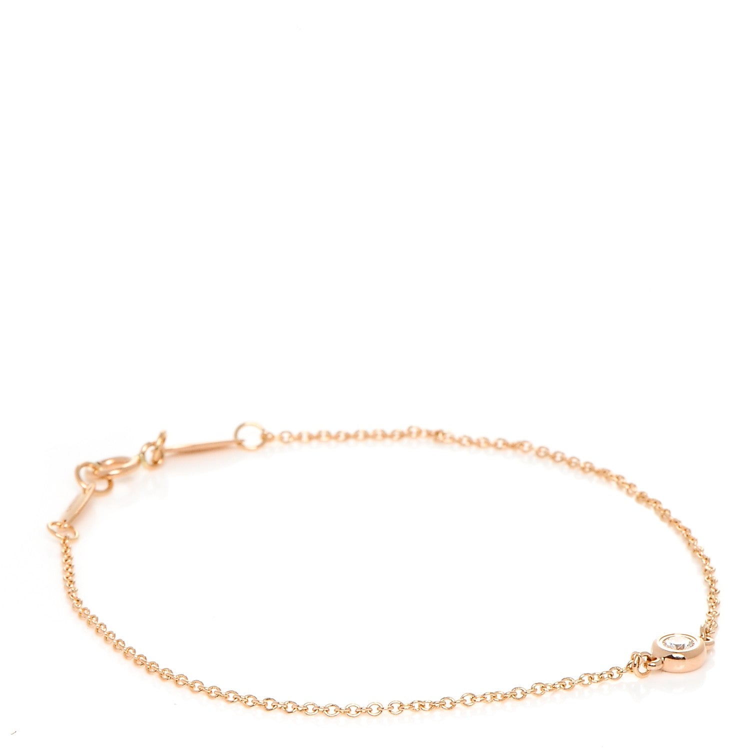 Tiffany 18K Rose Gold Diamond .07ct Elsa Peretti Diamonds by the Yard Bracelet 1 of 6
