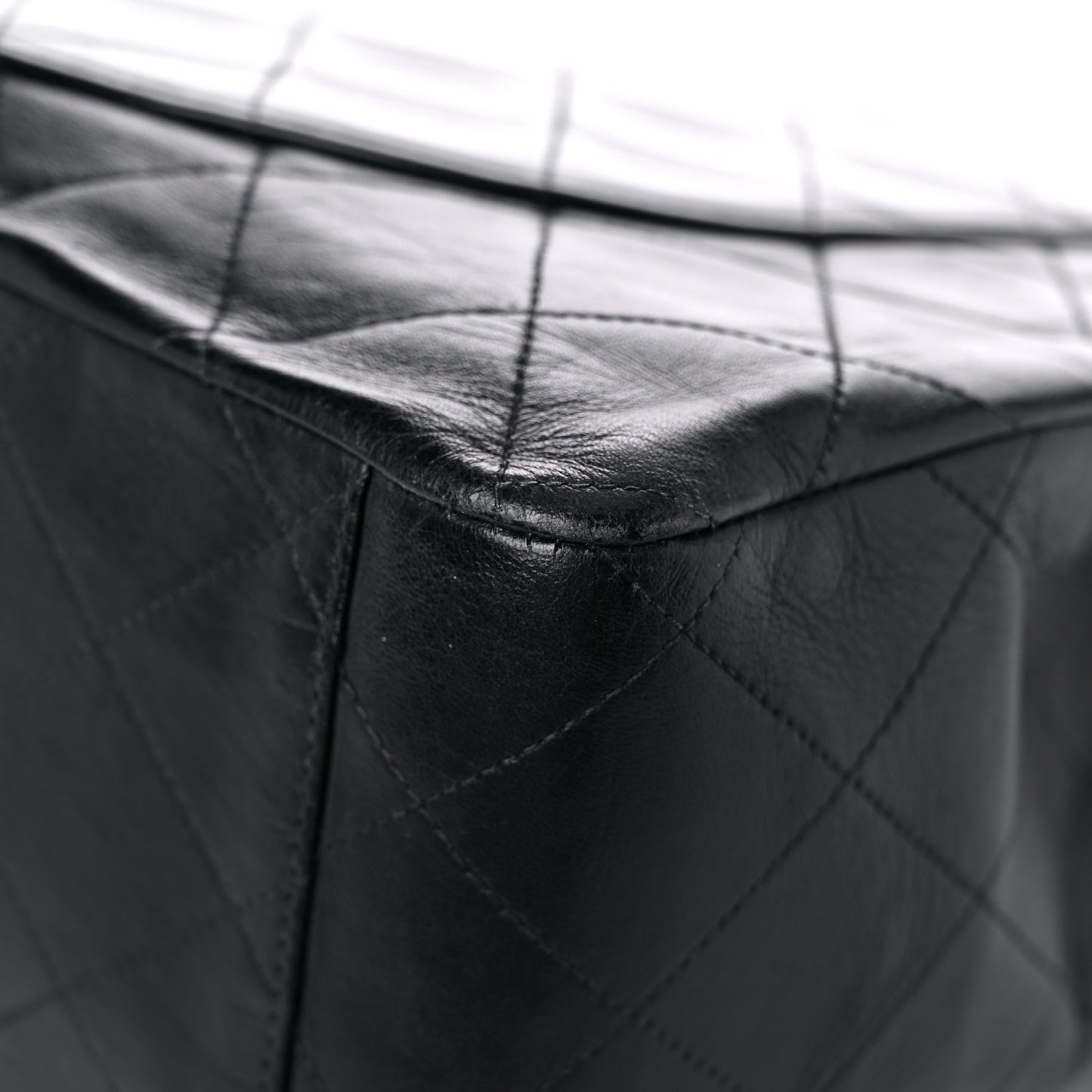 Lambskin Quilted XL Jumbo Single Flap Black