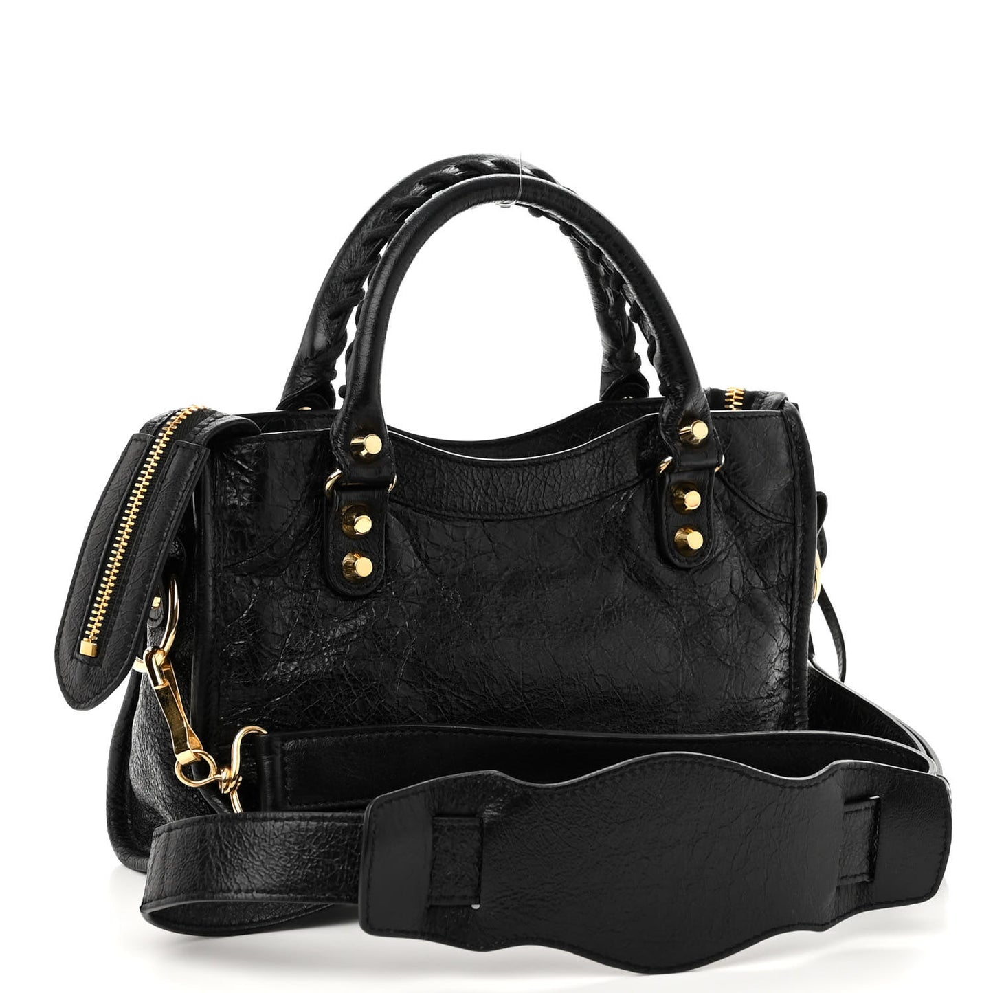 Agneau Classic Gold Hardware Mini City Black