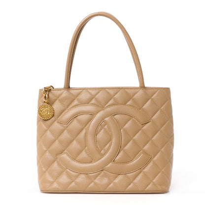 Chanel Caviar Quilted Medallion Tote Beige 1 of 11