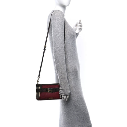 Burberry House Check Bridle Calfskin Peyton Crossbody Burgundy 2 of 10
