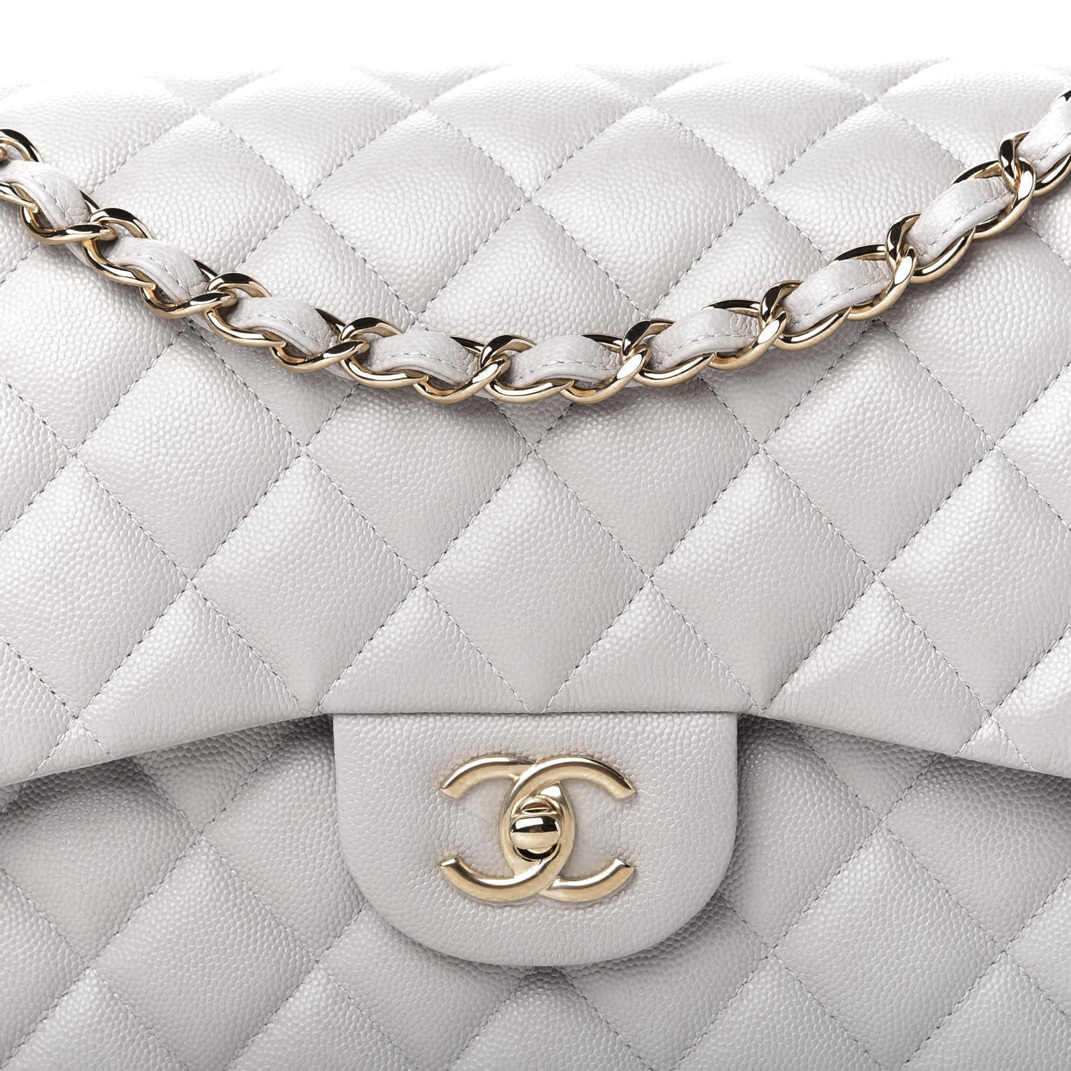 Chanel Caviar Quilted Jumbo Double Flap Grey 9 of 9