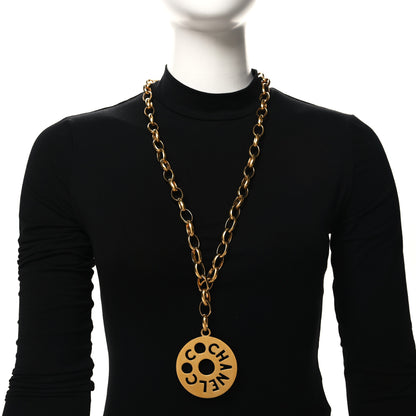 Chanel Metal Oversized Coco Chanel Medallion Necklace Gold 2 of 4