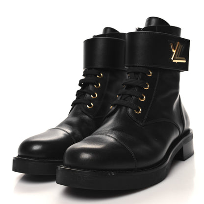 Louis Vuitton Calfskin Wonderland Ranger Boots 37.5 Black 3 of 7