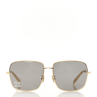 Celine Metal Rhinestone Triomphe Sunglasses Gold Smoke 2 of 9