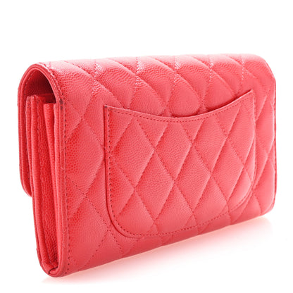 Chanel Caviar Quilted Large Gusset Flap Wallet Red 3 of 9