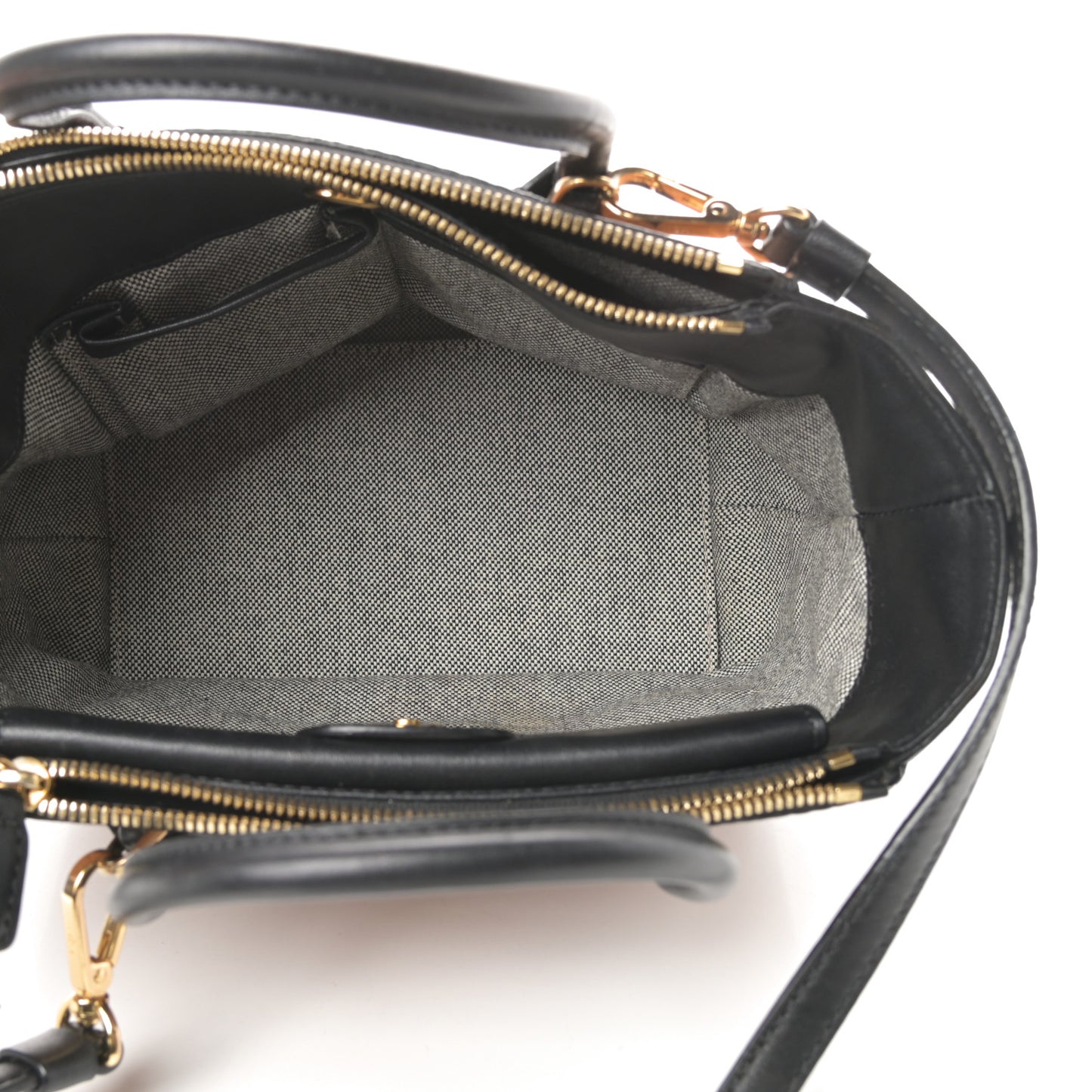 Visetos Small Kathy Double Zip Tote Cognac Black