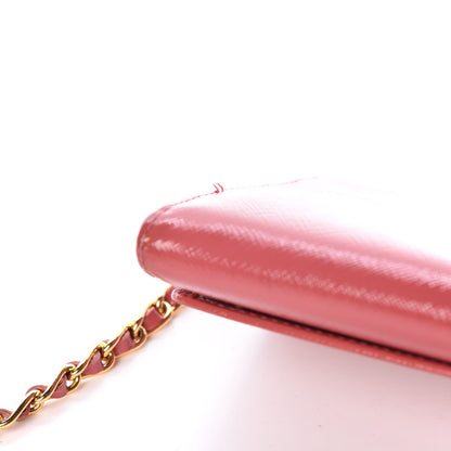 Prada Saffiano Vernice Metal Oro Chain Wallet 19 of 27
