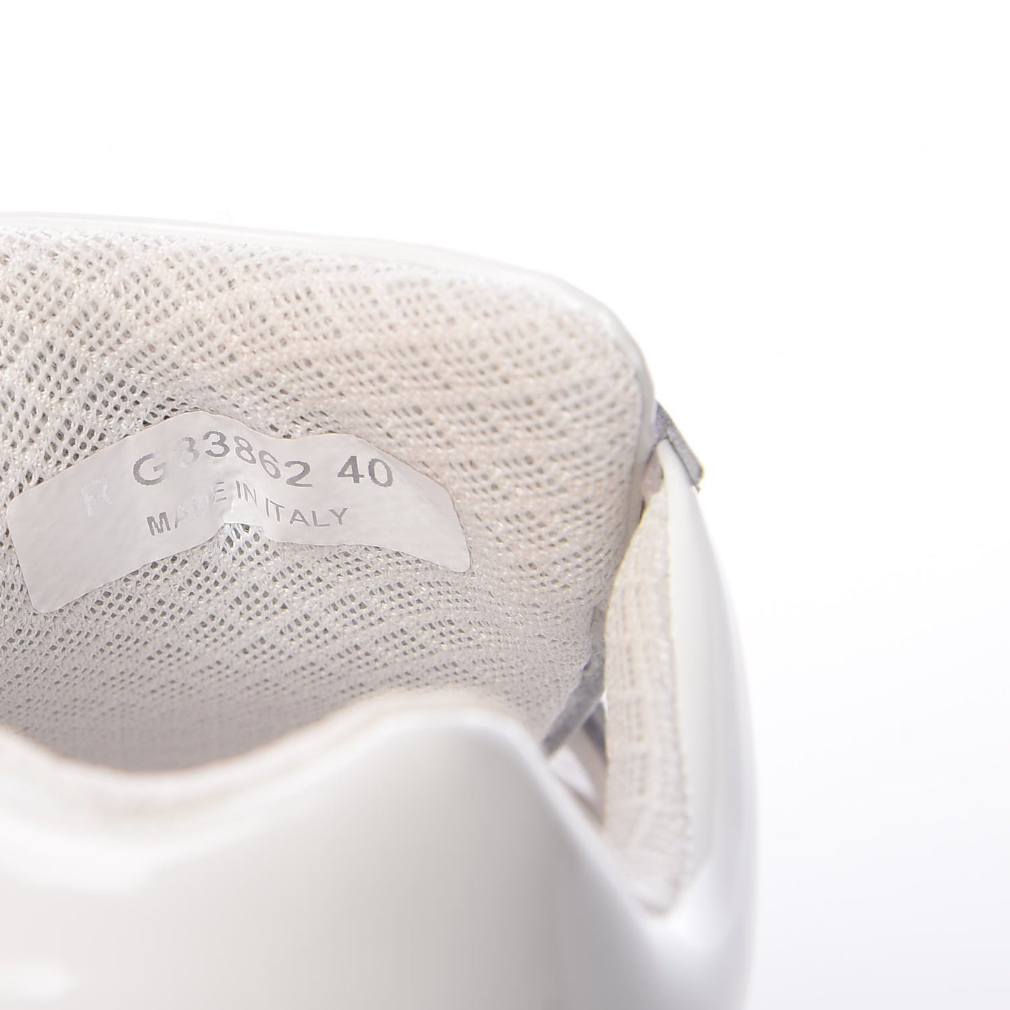 Calfskin Patent Transparent Womens Sneakers 40 White
