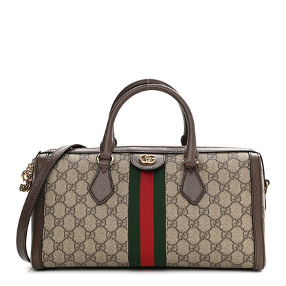 Gucci GG Supreme Monogram Web Medium Ophidia Boston Brown 1 of 10
