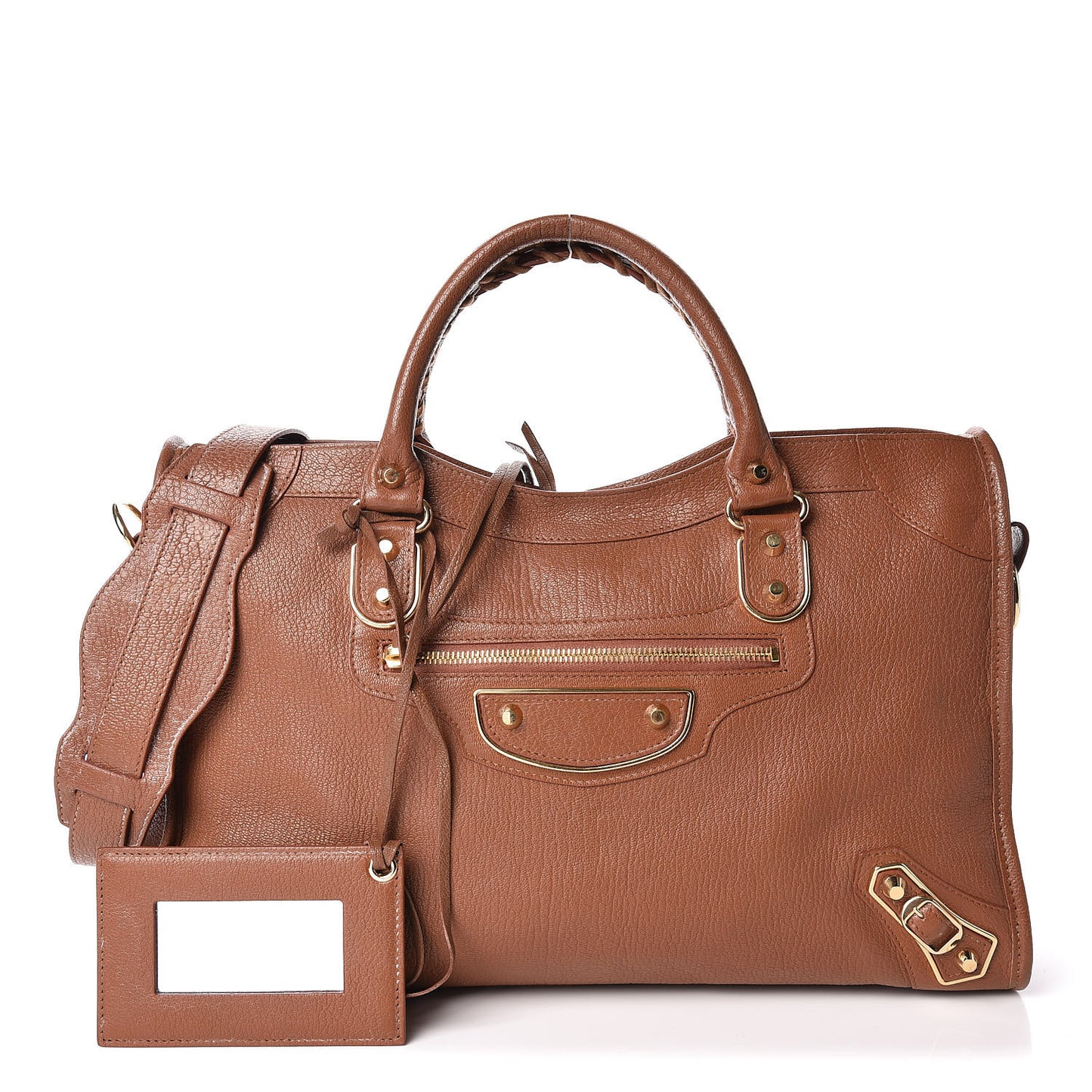 Chevre Gold Metallic Edge Hardware City Marron Terracotta
