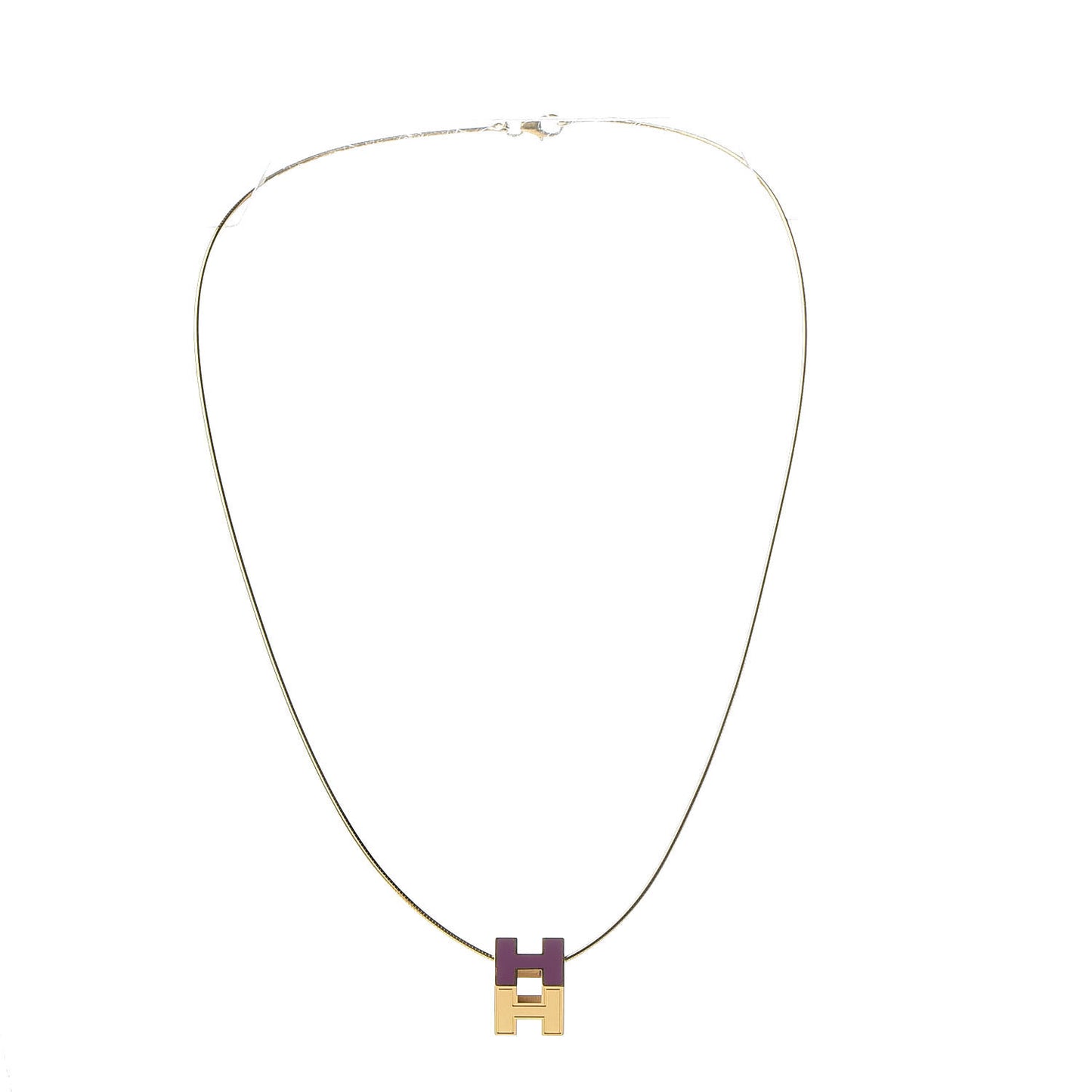 Gold Lacquered Cage d'H Pendant Necklace Ultraviolet