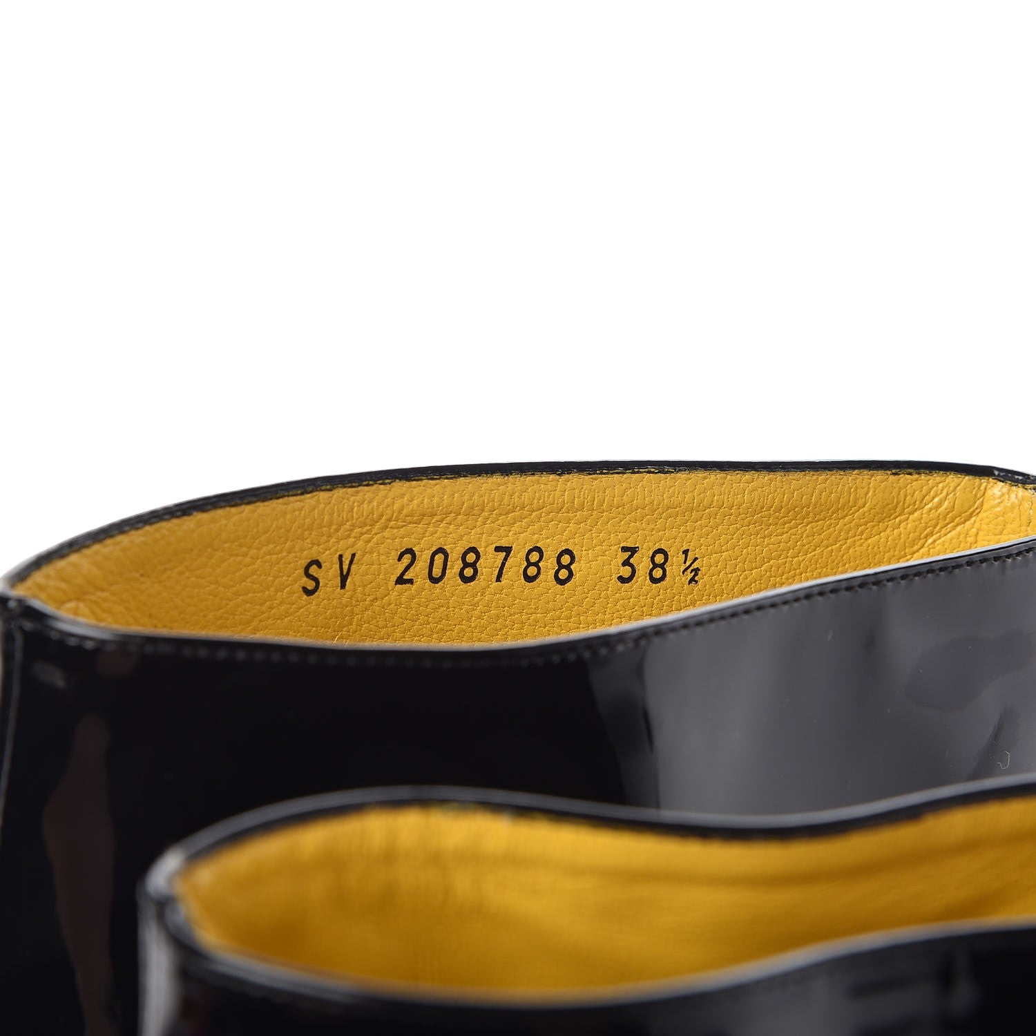 Saint Laurent Patent Paris Tribute 105 Platform Boots 38.5 Black Yellow 8 of 15