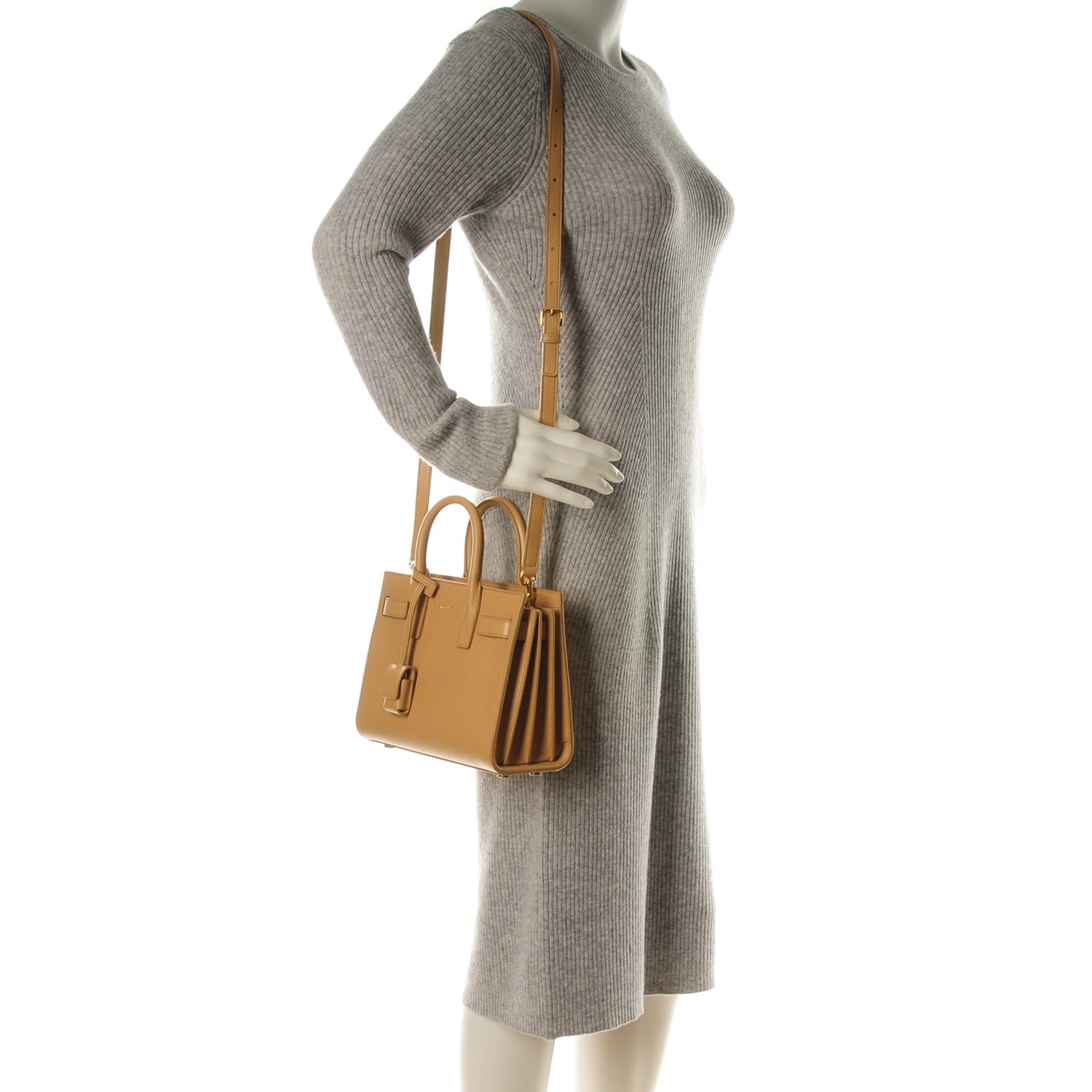 Saint Laurent Calfskin Nano Sac De Jour Dark Beige 2 of 7