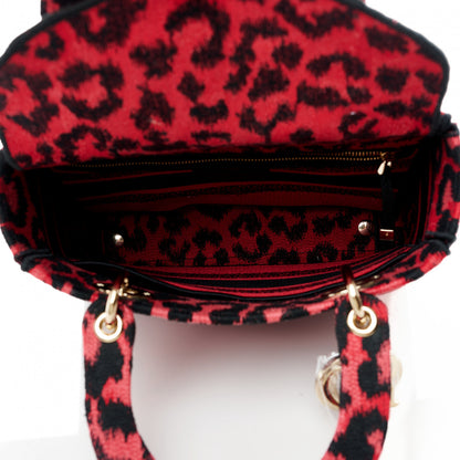 Christian Dior Canvas Medium Mizza Embroidered Lady D-Lite Fuchsia 4 of 8