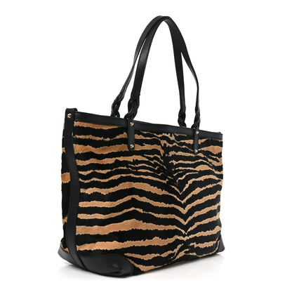 Gucci Calf Hair Zebra Print Medium Craft Tote Black 3 of 11