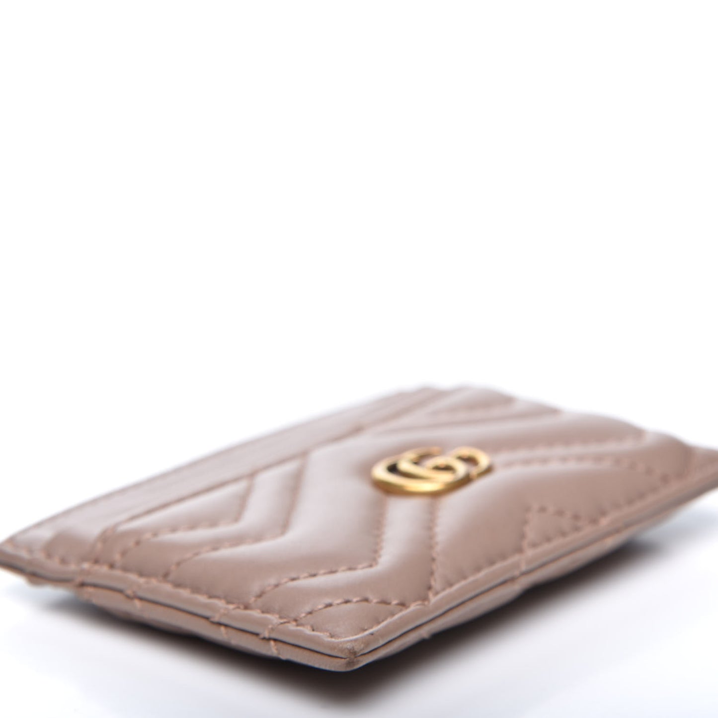 Calfskin Matelasse GG Marmont Card Holder Porcelain Rose