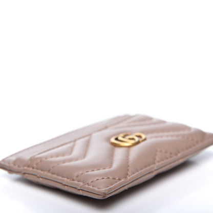 Gucci Calfskin Matelasse GG Marmont Card Holder Porcelain Rose 5 of 8