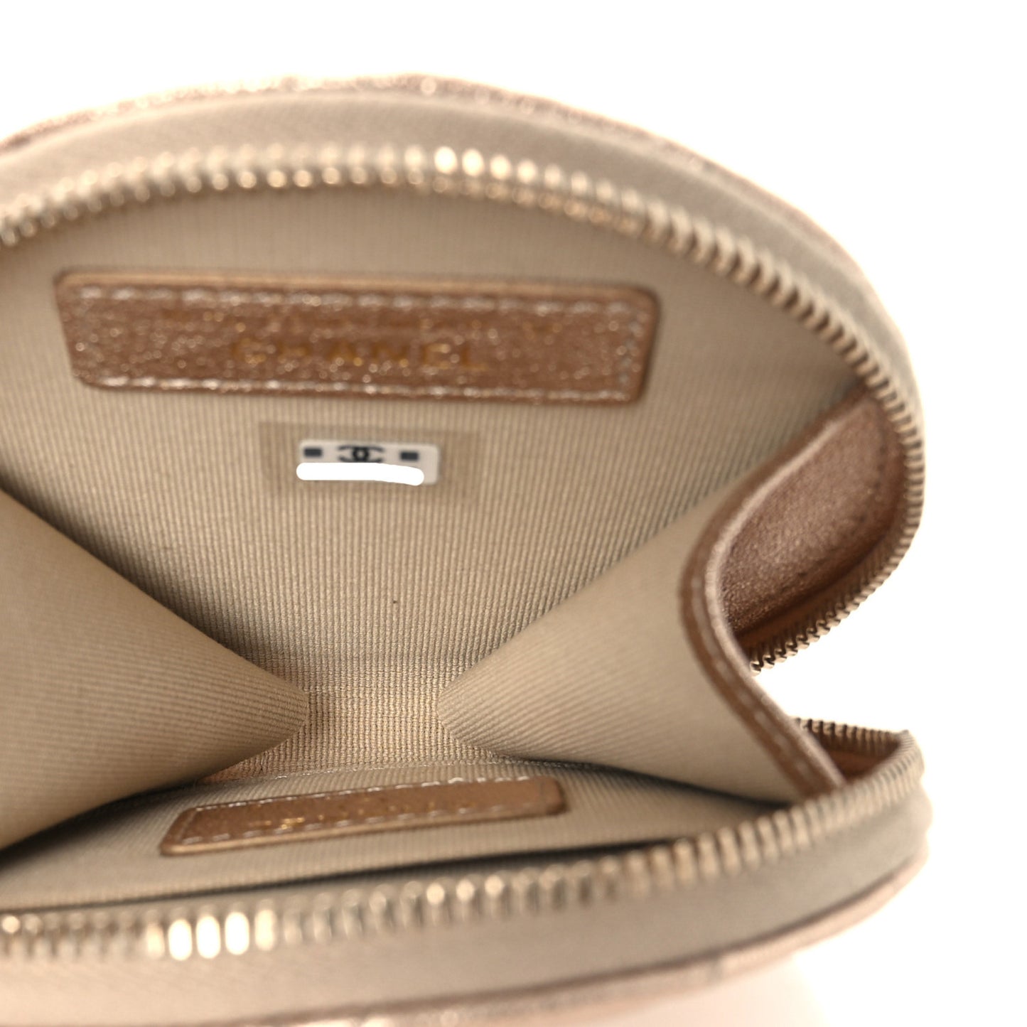 Metallic Lambskin Quilted Round Clip On Coin Purse Airpods Case Gold